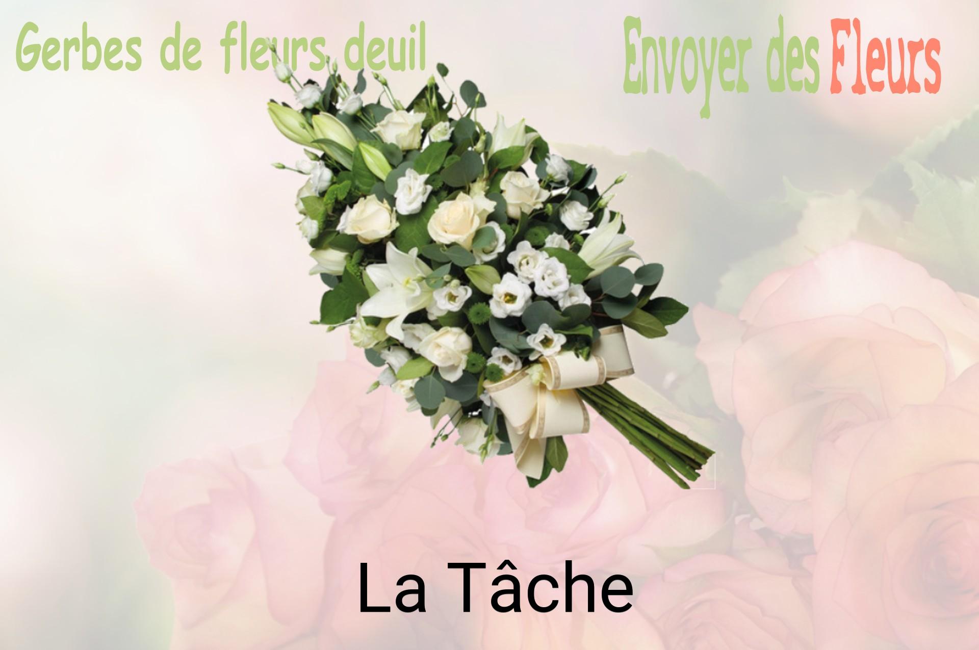 Gerbe de fleurs de deuil livrée à La Tâche
